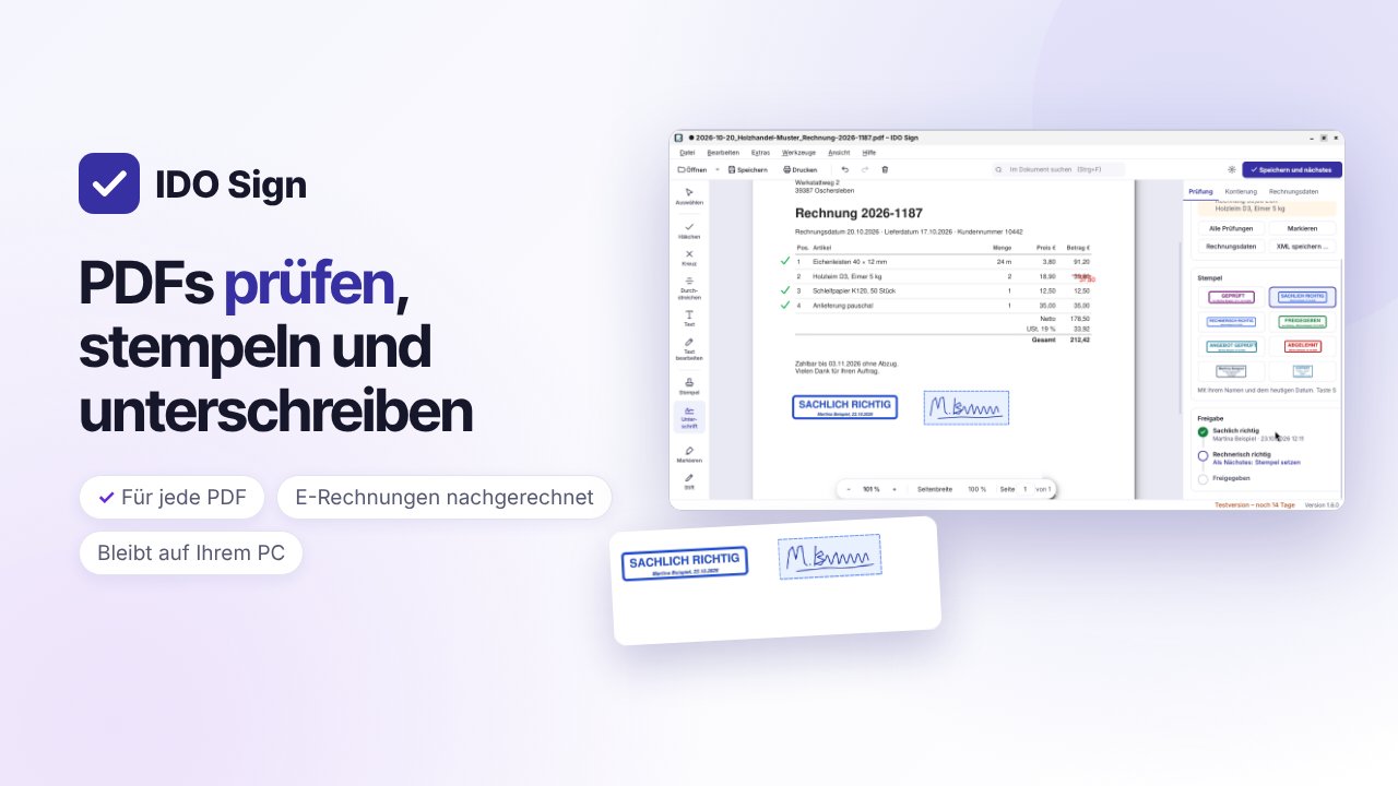 Erklärvideo: PDFs prüfen, stempeln und unterschreiben mit IDO Sign